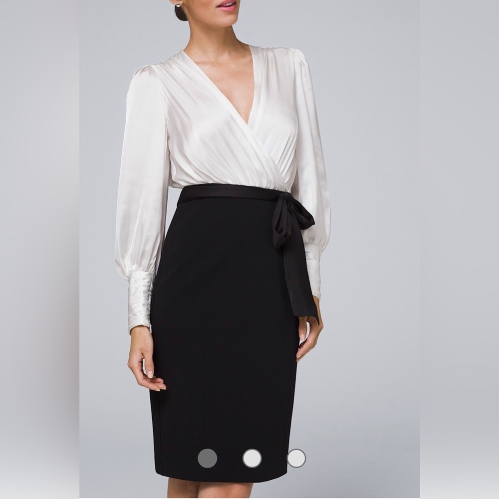 NWT White House Black Market Petite Body Perfecting Mixed-Media Sheath Dress 6P